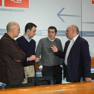 Patxi Lpez, Jos Antonio Pastor, Rodolfo Ares y Mikel Torres en un momento previo al inicio del Comit Nacional