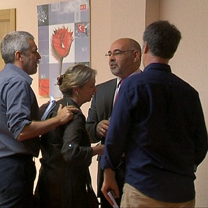 Jos Antonio Pastor, Portavoz del PSE-EE, conversando con periodistas