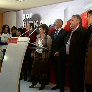 Jos Antonio Pastor eta Myriam Frade Santurtzin, PSE-EE-ko hautagaien ondoan