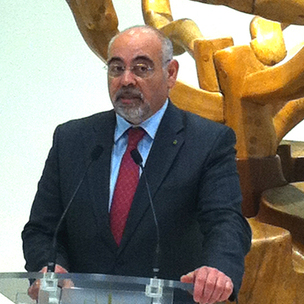 Jos� Antonio Pastor en un momento de su comparecencia ante los medios