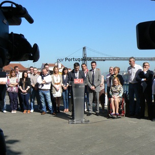 Patxi L�pez eta Mikel Torres Portugaleteko Udalerak hautagaiekin batera