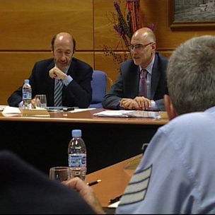 Alfredo Prez Rubalcaba eta Rodolfo Ares, gaur arratsaldean egin duten bileran