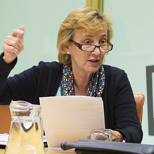 Blanca Roncal Euskal Sozialistak taldearen bilera batean