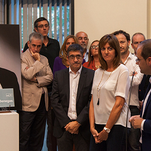 Idoia Mendia, Patxi Lpez y Csar Luena en el homenaje del PSOE a Txiki Benegas. [Foto: PSOE]