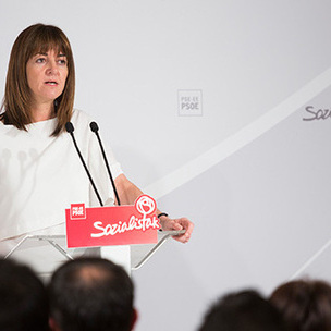 Idoia Mendia, Euskal Sozialisten idazkari nagusia, PSE-EEren Batzar Nazionalean. [Argazkia: Euskal Sozialistak]