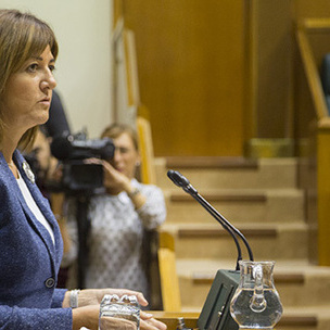 Idoia Mendia durante su intervencin en el Pleno ordinario