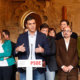 Idoia Mendia Zaragozan egindako PSOEren Lurralde Batzordean. [Argazkia: Euskal Sozialistak]