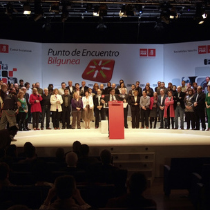 Imagen del acto de presentacin de las candidaturas socialistas, celebrado el pasado mes de enero en el Palacio Euskaduna de Bilbao. (FOTO: ARCHIVO)
