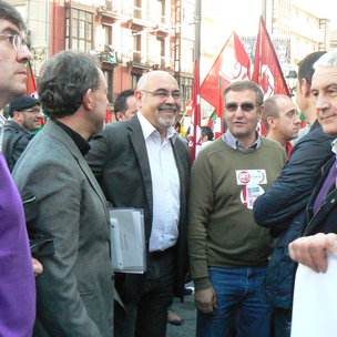 Jos Antonio Pastor, Alfonso Gil, Iaki Egaa, Mikel Torres eta Dmaso Casado Azaroaren 14ko Greban