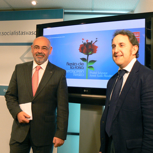 Jos Antonio Pastor y Alfonso Gil presentando el cartel de la Fiesta de la Rosa