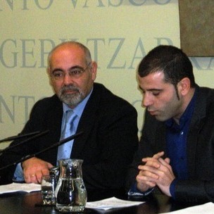 Jos Antonio Pastor eta Oscar Rodrguez, agerraldiko une batean