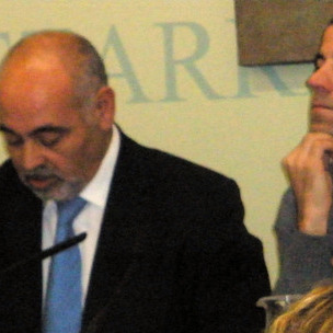Jos Antonio Pastor eta Oscar Rodrguez, gaur goizean Eusko Legebiltzarrean egindako prentsaurrekoan 