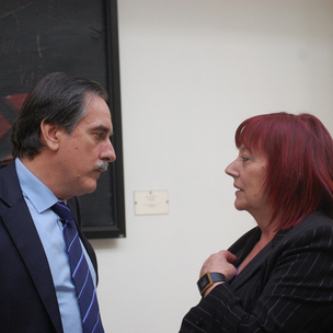 La senadora Lentxu Rubial y el ministro Valeriano G�mez