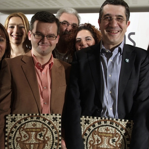 Patxi Lpez junto a Manuel Rico, otro de los premiados