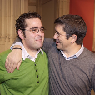 Patxi Lpez y Aitor Casado, responsable de las JJSS de Euskadi