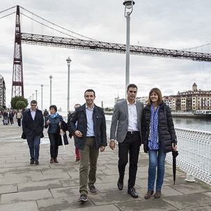 Pedro Snchez e Idoia Mendia en Portugalete