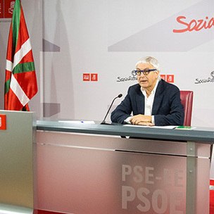 Vicente Reyes durante la rueda de prensa que ha ofrecido esta maana en la sede del PSE-EE en Bilbao. [Foto: Socialistas Vascos]