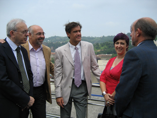 Con los alcaldes de Trapagaran y de Sestao