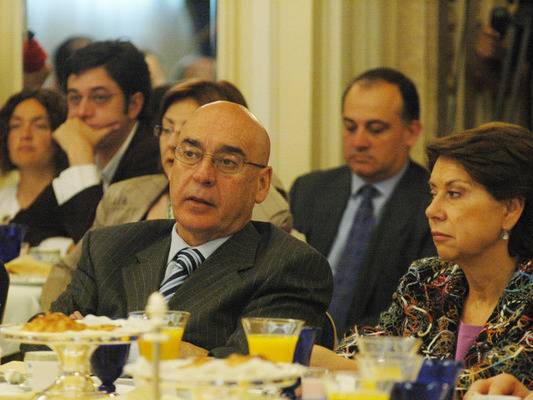 Javier Rojo, Presidente del Senado junto a Magdalena lvarez, Ministra de Fomento 