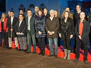 Candidatos y candidatas del PSE-EE a las elecciones forales y municipales junto a la Secretaria General, Idoia Mendia. [Foto: Socialistas Vascos]