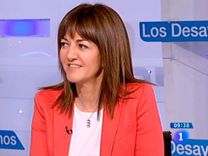 Idoia Mendia, durante la entrevista que le ha realizado Mara Casado en 