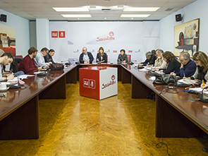 Idoia Mendia durante la rueda de prensa: 