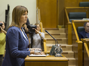 Idoia Mendia durante su intervencin en el Pleno ordinario