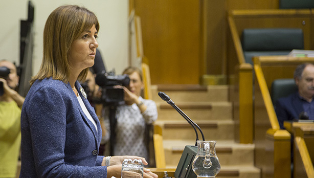 Idoia Mendia durante su intervencin en el Pleno ordinario