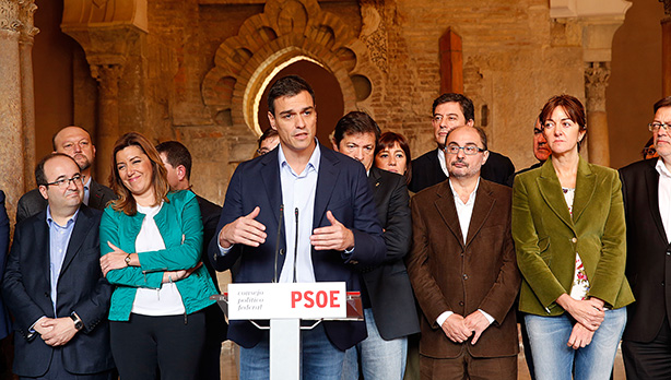 Idoia Mendia Zaragozan egindako PSOEren Lurralde Batzordean. [Argazkia: Euskal Sozialistak]