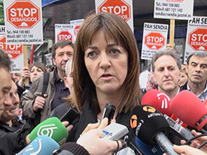 Idoia Mendia en la manifestacin del 1 de Mayo