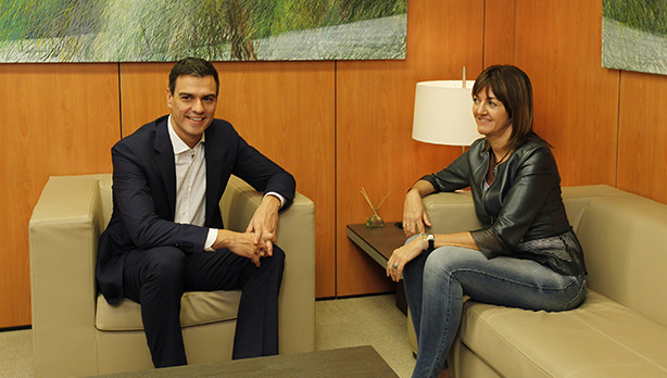 Idoia Mendia y Pedro Snchez [Foto de archivo: PSOE]