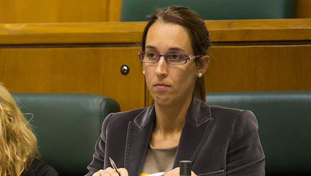 Natalia Rojo legebiltzarkidea Eusko Legebiltzarrean (artxibo-argazkia). [Argazkia: Euskal Sozialistak]