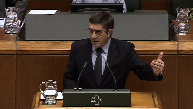 Patxi Lópezek gaur goizean Eusko Legebiltzarreko Kontroleko Osoko bilkuran parte hartu du (Vitoria-Gasteiz)