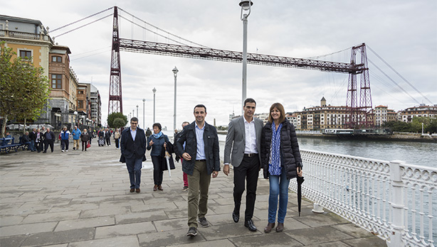 Pedro Snchez e Idoia Mendia en Portugalete