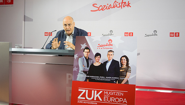 Rodolfo Ares maiatzaren 25eko Europar Hauteskundeetarako Euskal Sozialistek egin duten hauteskunde-kanpainaren aurkezpenean