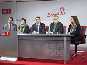 Rueda de prensa de presentacin de los Socialistas Vascos candidatos a las elecciones europeas dentro de la lista del PSOE.