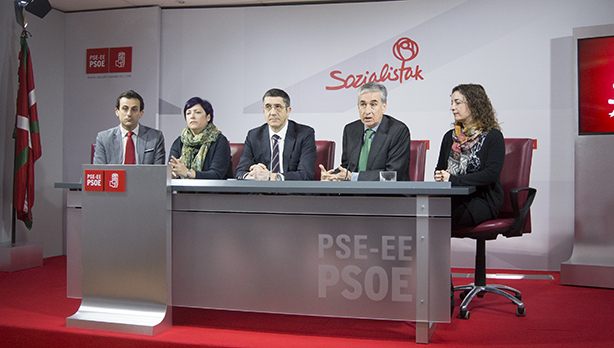 Rueda de prensa de presentacin de los Socialistas Vascos candidatos a las elecciones europeas dentro de la lista del PSOE.