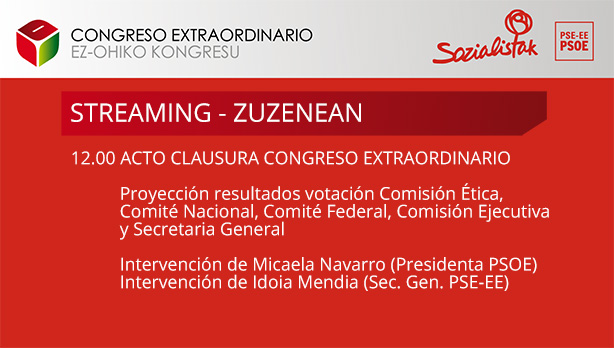 Streaming Congreso Extraordinario PSE-EE Domingo